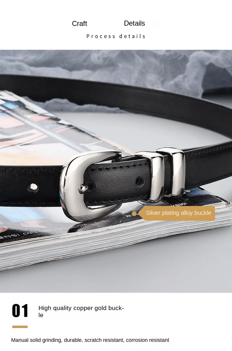 2023 New Luxury Belt Women's Genuine Leather Belt Business Fashion Cowhide Belt Decoration Dress Jeans Belt