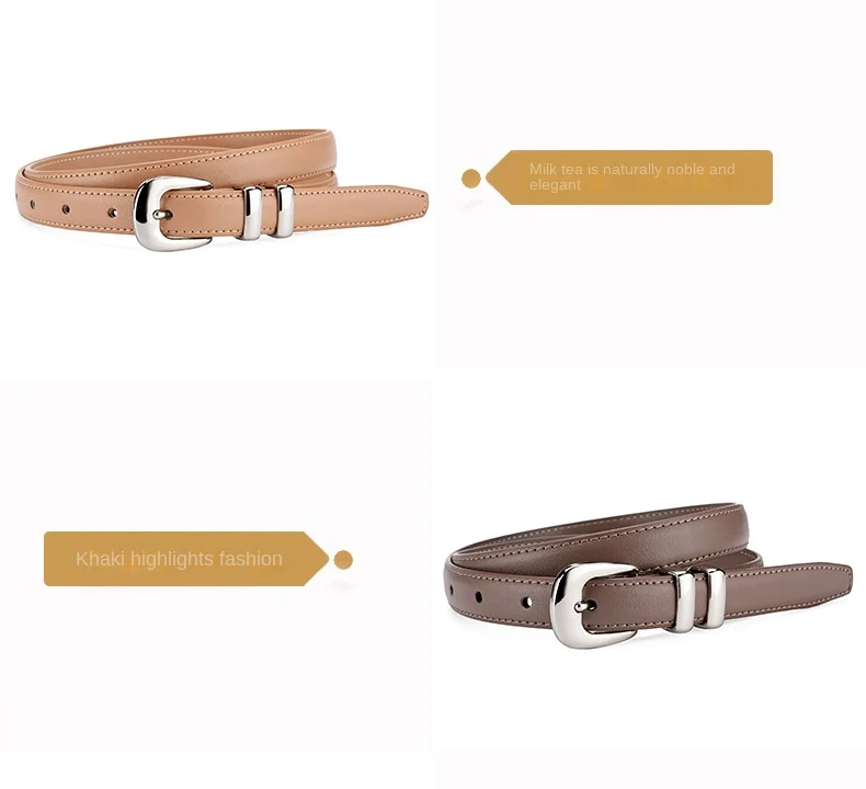 2023 New Luxury Belt Women's Genuine Leather Belt Business Fashion Cowhide Belt Decoration Dress Jeans Belt