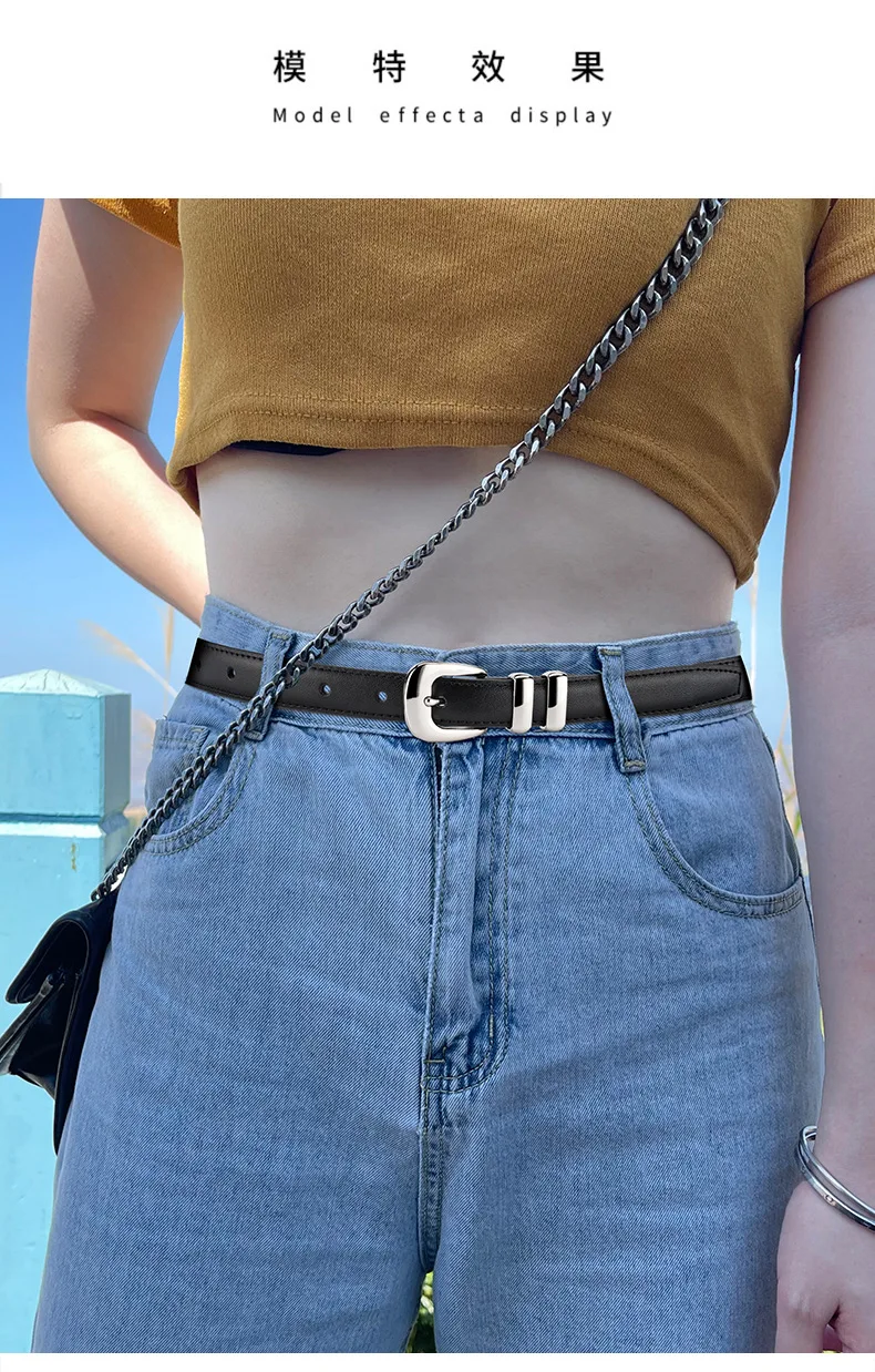 2023 New Luxury Belt Women's Genuine Leather Belt Business Fashion Cowhide Belt Decoration Dress Jeans Belt