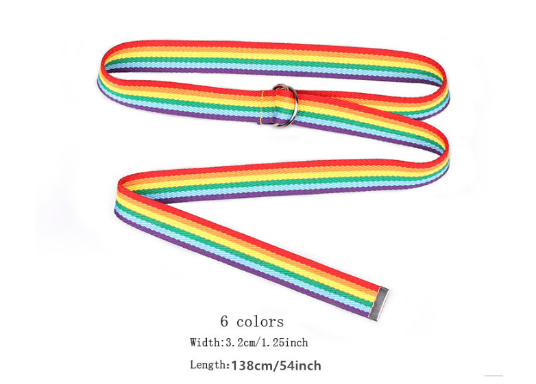 Fashion Long Waist Belt for Women Lady Pretty Canvas Trendy Rainbow Colors Thin Skinny Waist Belt Dress Accessory Clothes Gift
