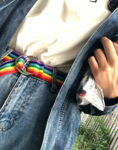 Fashion Long Waist Belt for Women Lady Pretty Canvas Trendy Rainbow Colors Thin Skinny Waist Belt Dress Accessory Clothes Gift