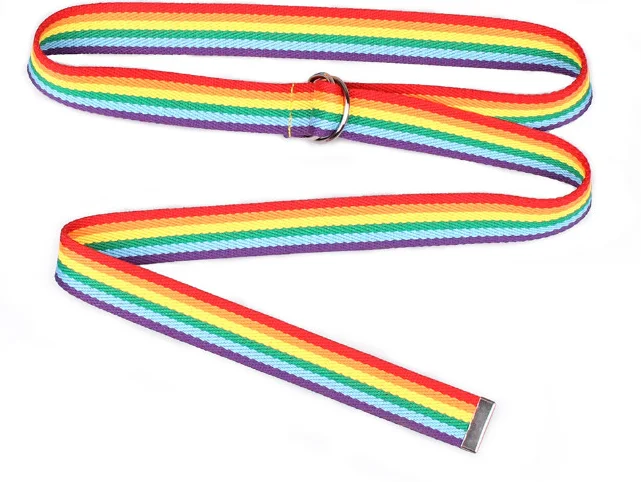 Fashion Long Waist Belt for Women Lady Pretty Canvas Trendy Rainbow Colors Thin Skinny Waist Belt Dress Accessory Clothes Gift