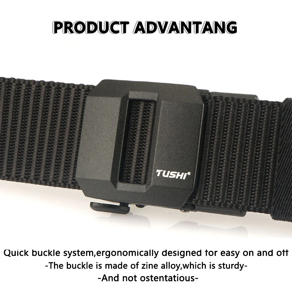 TUSHI New Fashion Men's Belt Designer Belts Alloy Automatic Buckle Canvas Belt Sports Belt Large Size 120-150cm Automatic Belt