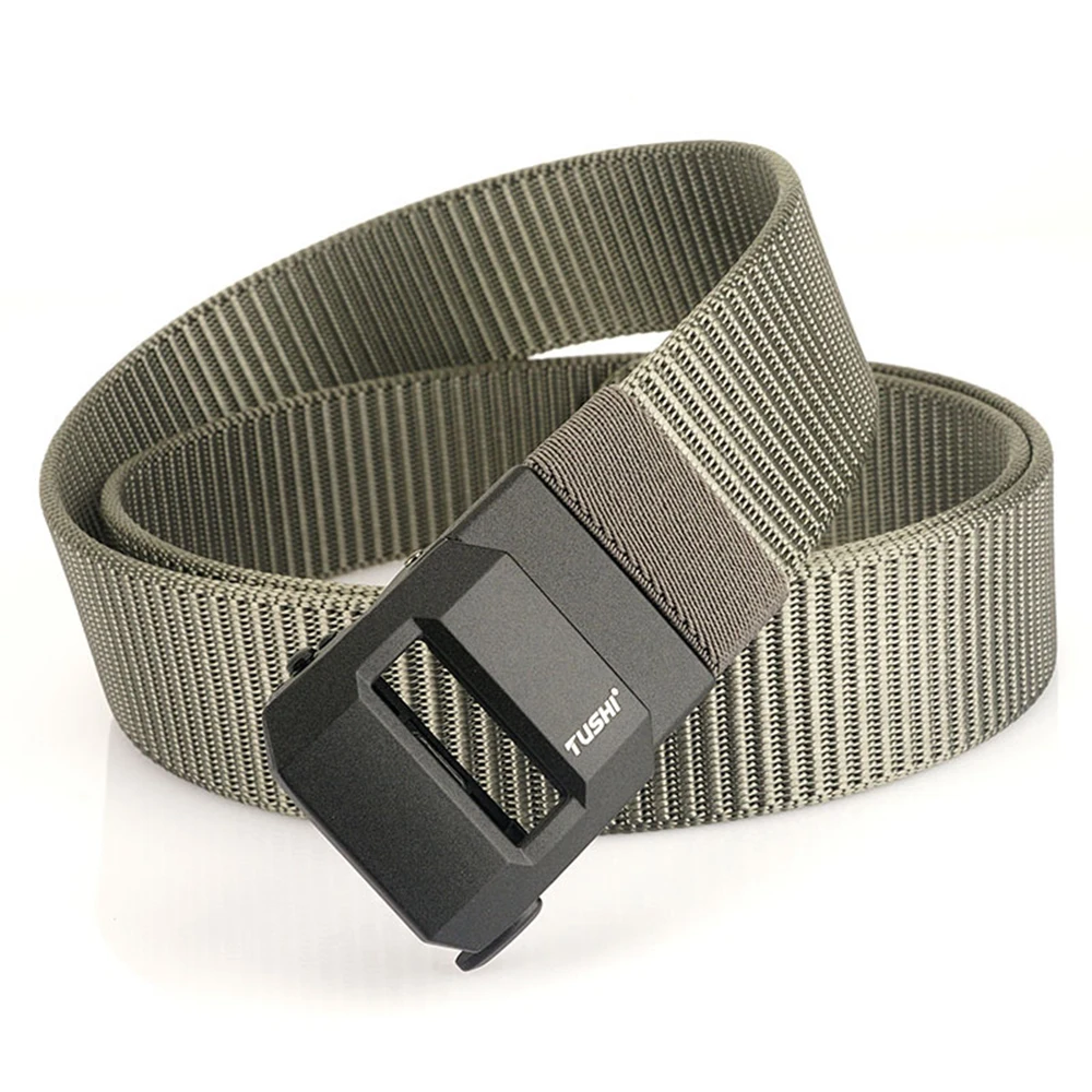 TUSHI New Fashion Men's Belt Designer Belts Alloy Automatic Buckle Canvas Belt Sports Belt Large Size 120-150cm Automatic Belt
