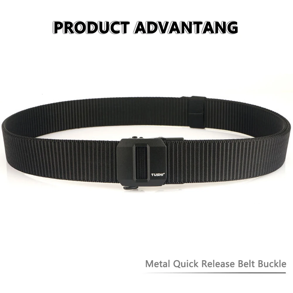 TUSHI New Fashion Men's Belt Designer Belts Alloy Automatic Buckle Canvas Belt Sports Belt Large Size 120-150cm Automatic Belt