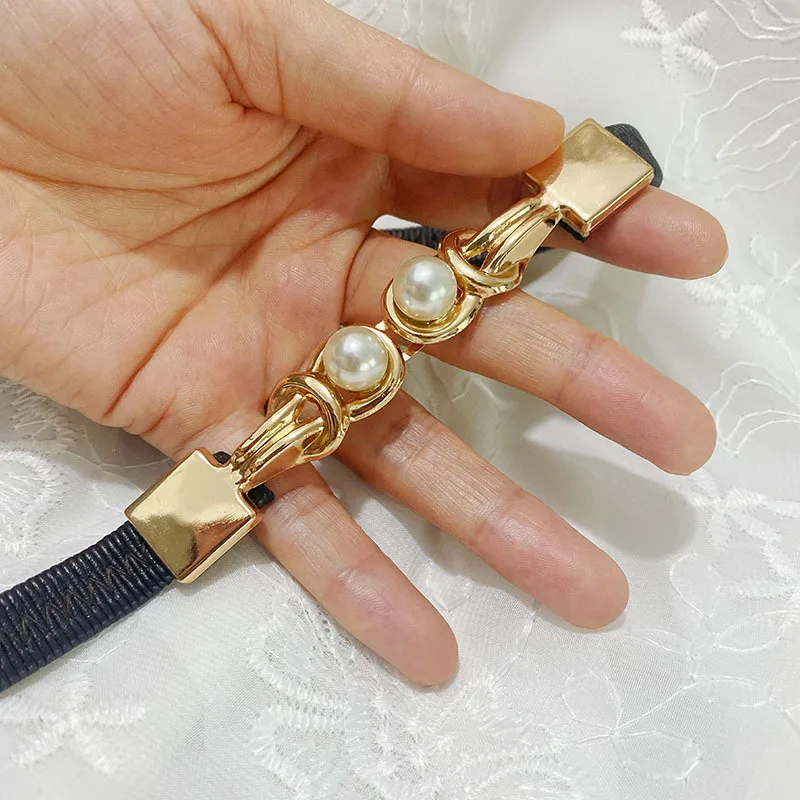 Fashion Gold Metal Knob Buckle Stretch Belt Women Thin Solid Color Slim Body Waist Belts Lady Coat Dress Shirt Skinny Waistband
