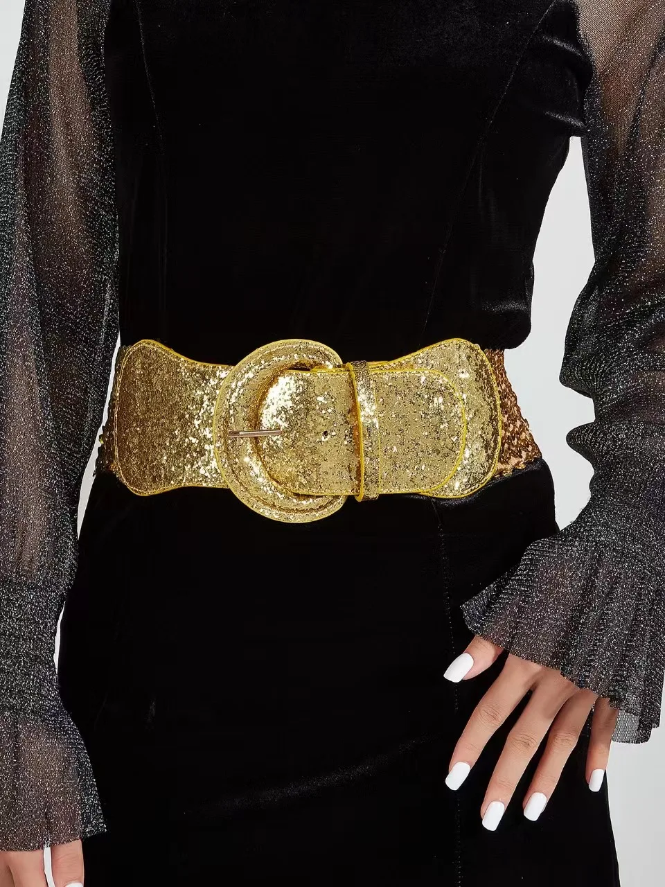Women's Corset Belt Gothic Fashion PU Leather Female Lace-up Corset Belts Slimming Waist Vintage Corset Black Wide Belt for Girl