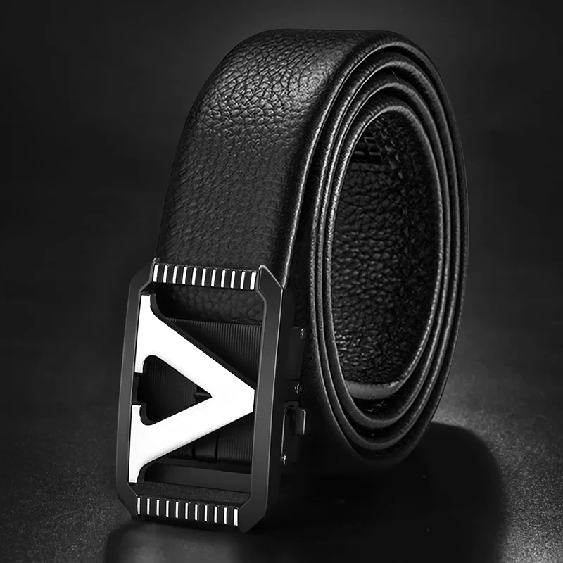 V Letter Luxury Famous Brand Genuine Leather Belt  High quality Designer Belts Men Fashion Men Classic Exquisite Waist Strap