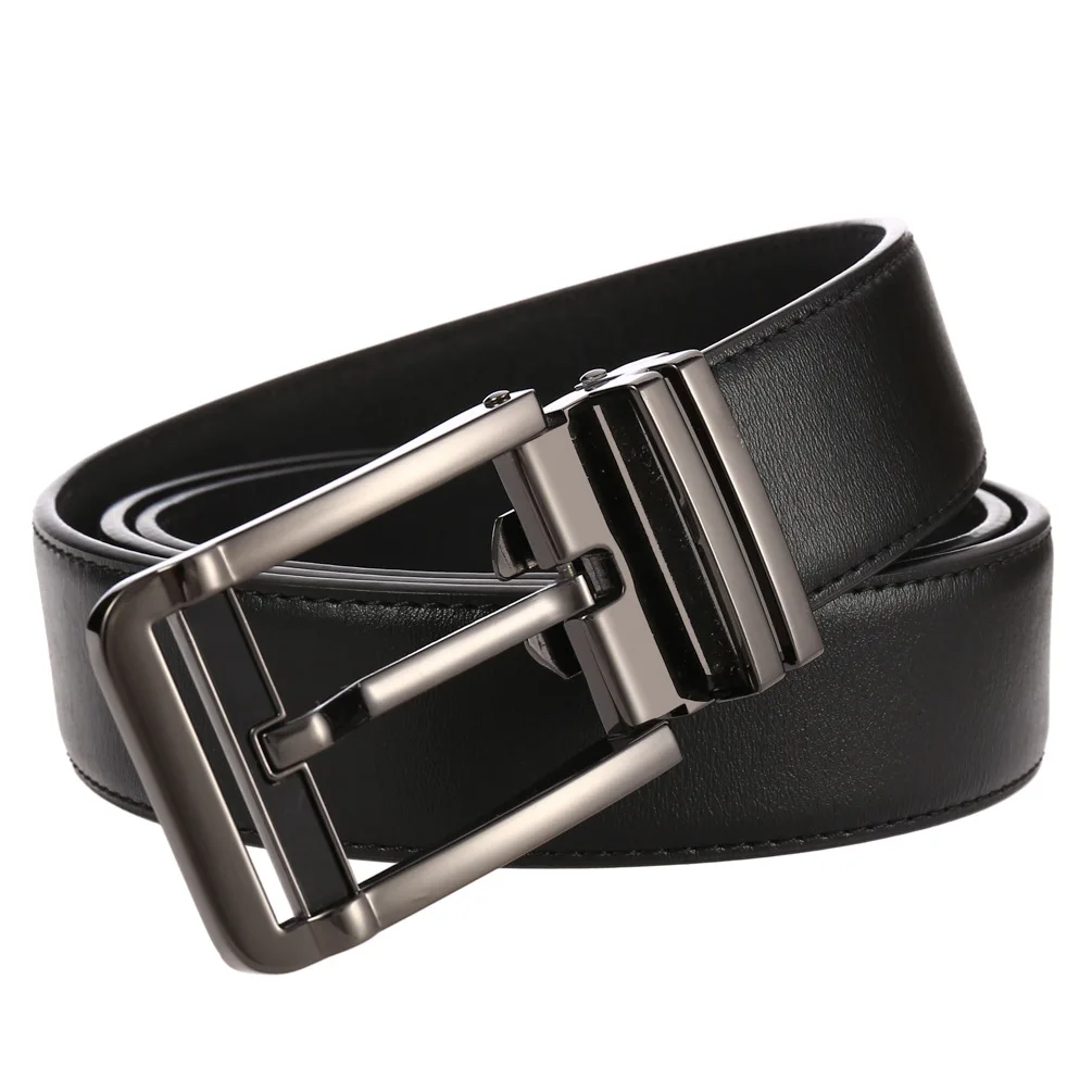 New Men's Belts Business Simple Pin Buckle Genuine Leather Men's Belt Luxury High Quality Casual Male Waist Band Cowhide 3.5cm