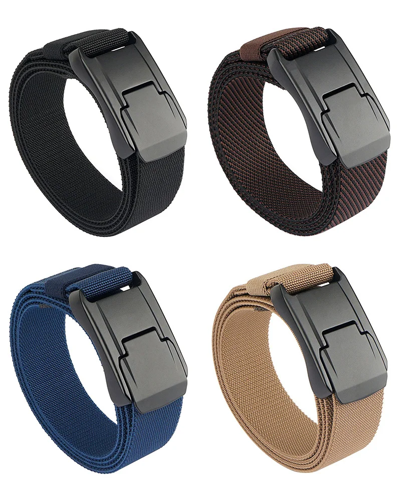 New Stretch Belt For Men and Women Hard Alloy Quick Release Buckle Strong Real Nylon Unisex Elastic Belt Overalls Work Belt