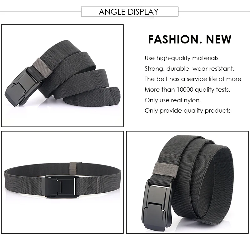 New Stretch Belt For Men and Women Hard Alloy Quick Release Buckle Strong Real Nylon Unisex Elastic Belt Overalls Work Belt