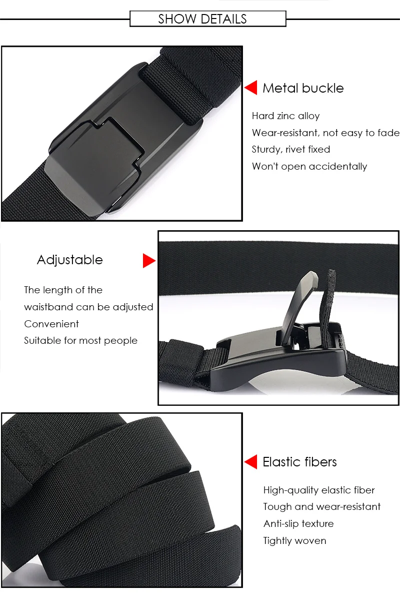 New Stretch Belt For Men and Women Hard Alloy Quick Release Buckle Strong Real Nylon Unisex Elastic Belt Overalls Work Belt