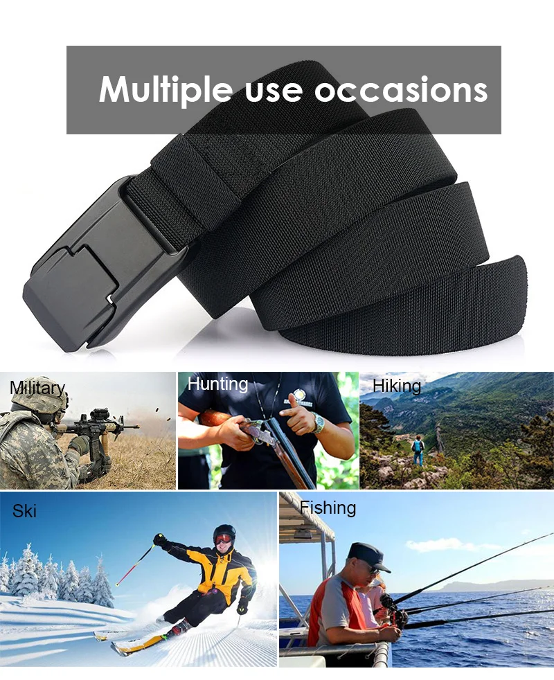 New Stretch Belt For Men and Women Hard Alloy Quick Release Buckle Strong Real Nylon Unisex Elastic Belt Overalls Work Belt