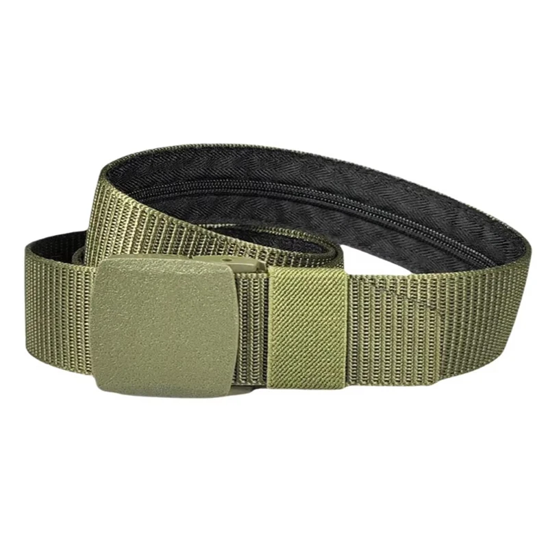 Men Travel Anti Theft Belt Nylon Waist Strap with Zipper Hidden Secret Money Pocket Outdoor Safety Belt for Daily Use 6 Color