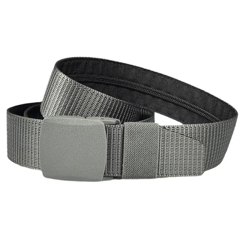 Men Travel Anti Theft Belt Nylon Waist Strap with Zipper Hidden Secret Money Pocket Outdoor Safety Belt for Daily Use 6 Color