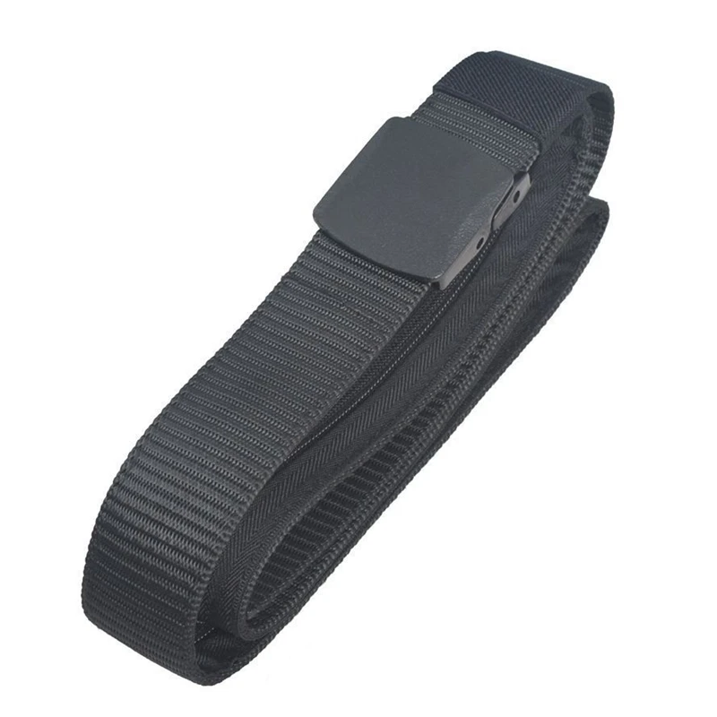 Men Travel Anti Theft Belt Nylon Waist Strap with Zipper Hidden Secret Money Pocket Outdoor Safety Belt for Daily Use 6 Color
