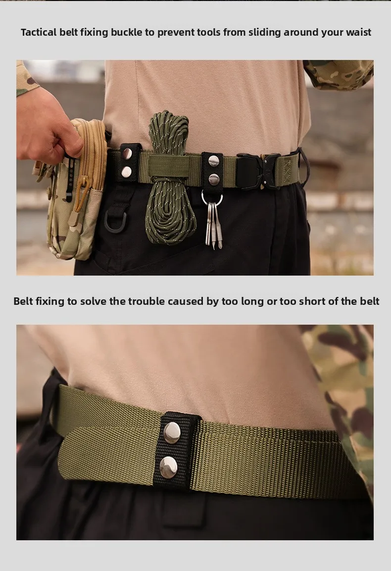 Double Nylon Metal Heavy Duty Tactical Belt Buckle Double Multipurpose Portable Outdoor Accessory Equipment Fixed Buckles