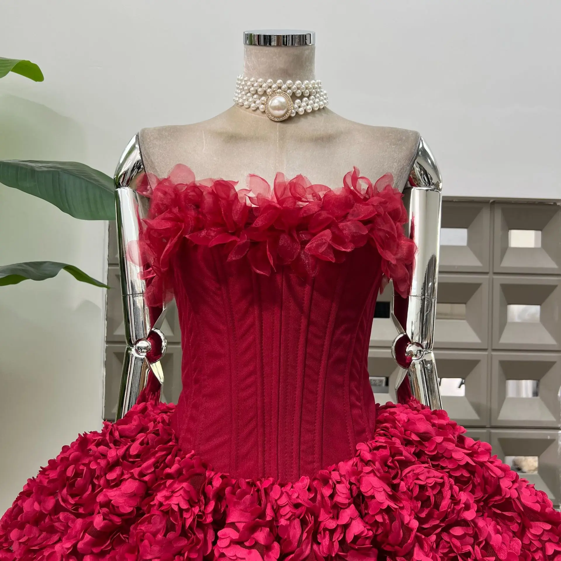 Sexy Strapless Floral Ruffles A Line Mini Dresses for Women Elegant Sleeveless Backless Slim Gowns Party Birthday Cocktail Dress