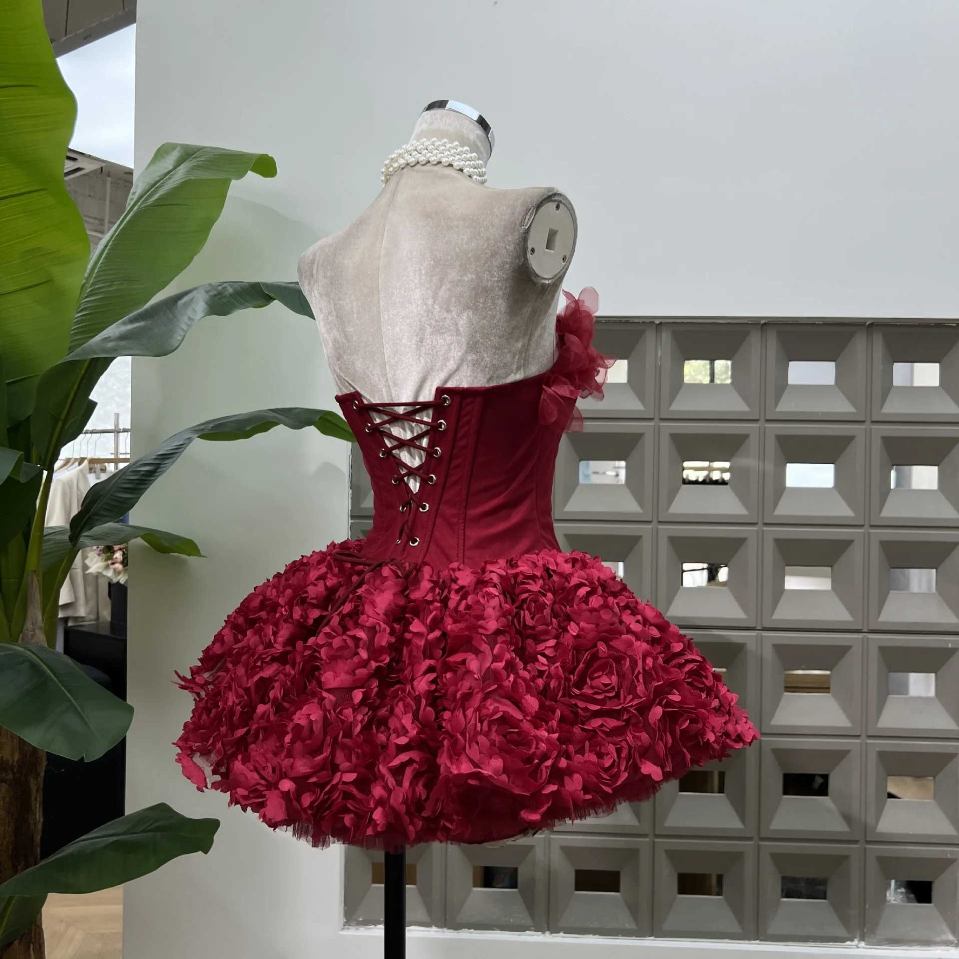 Sexy Strapless Floral Ruffles A Line Mini Dresses for Women Elegant Sleeveless Backless Slim Gowns Party Birthday Cocktail Dress