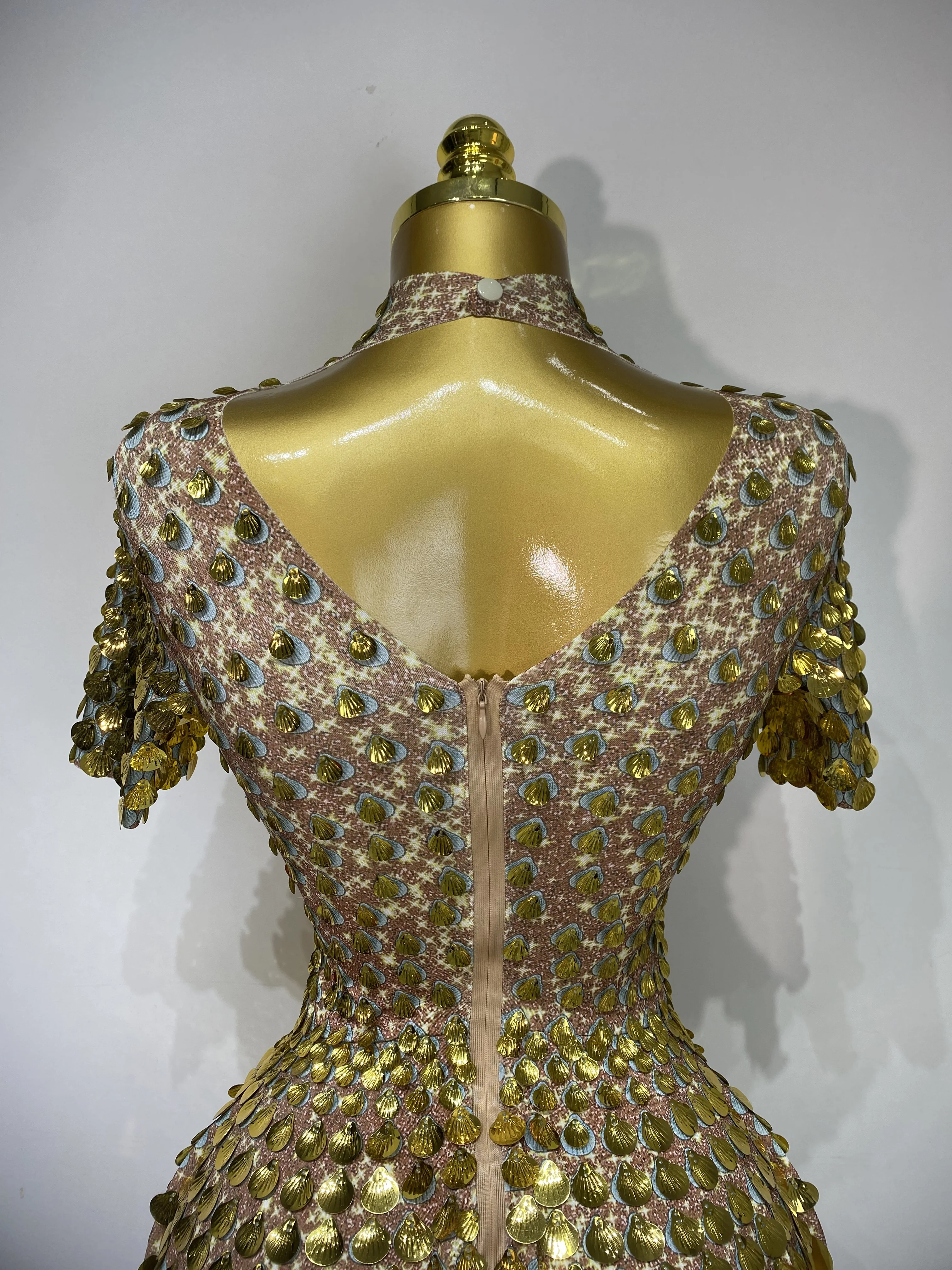 Sparkly Sequins Luxury Birthday Party Gown Short Dress Dancer Stage Performance Wear Women Sexy Nightclub Dress Festival Outfit
