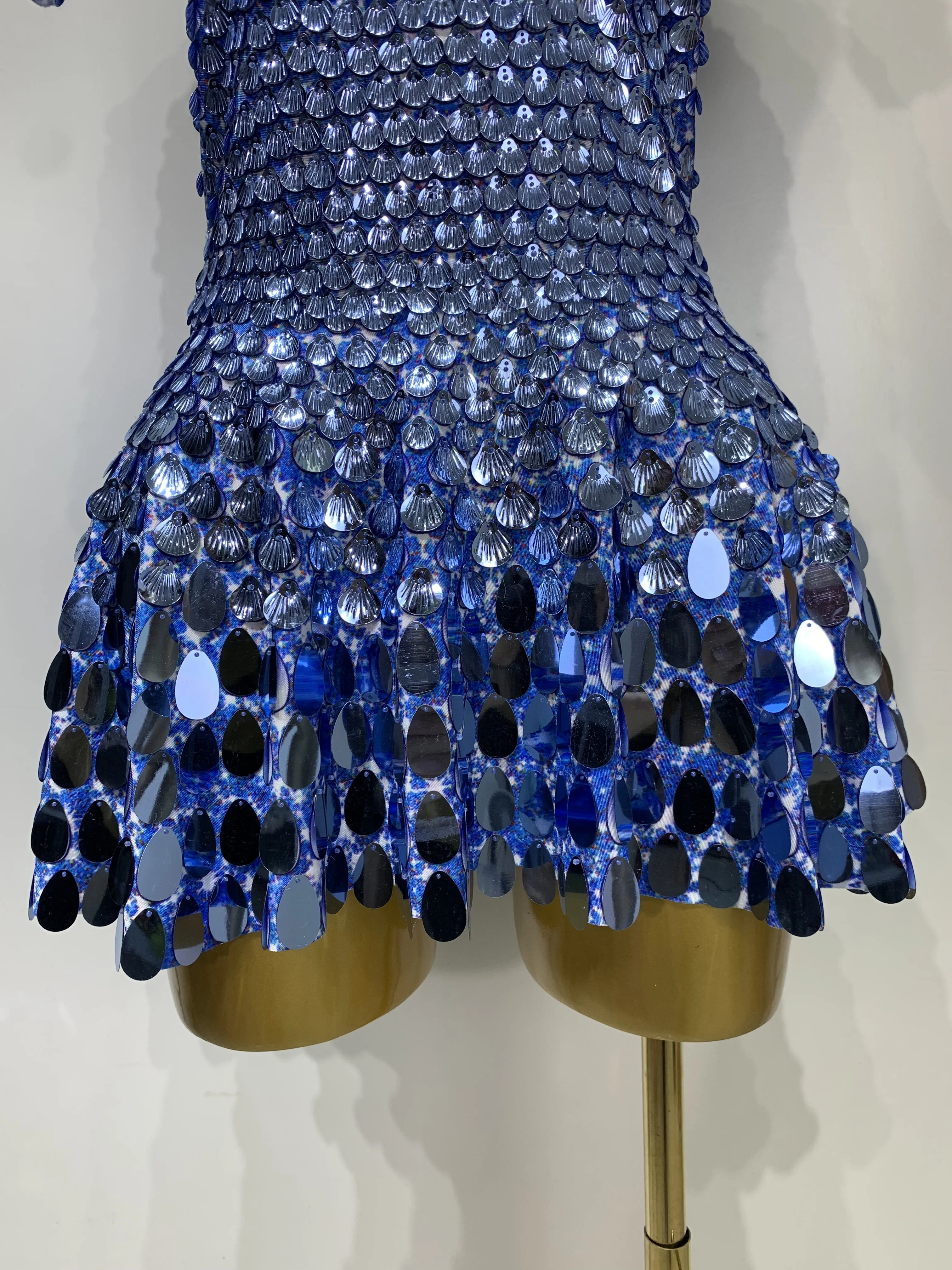 Sparkly Sequins Luxury Birthday Party Gown Short Dress Dancer Stage Performance Wear Women Sexy Nightclub Dress Festival Outfit