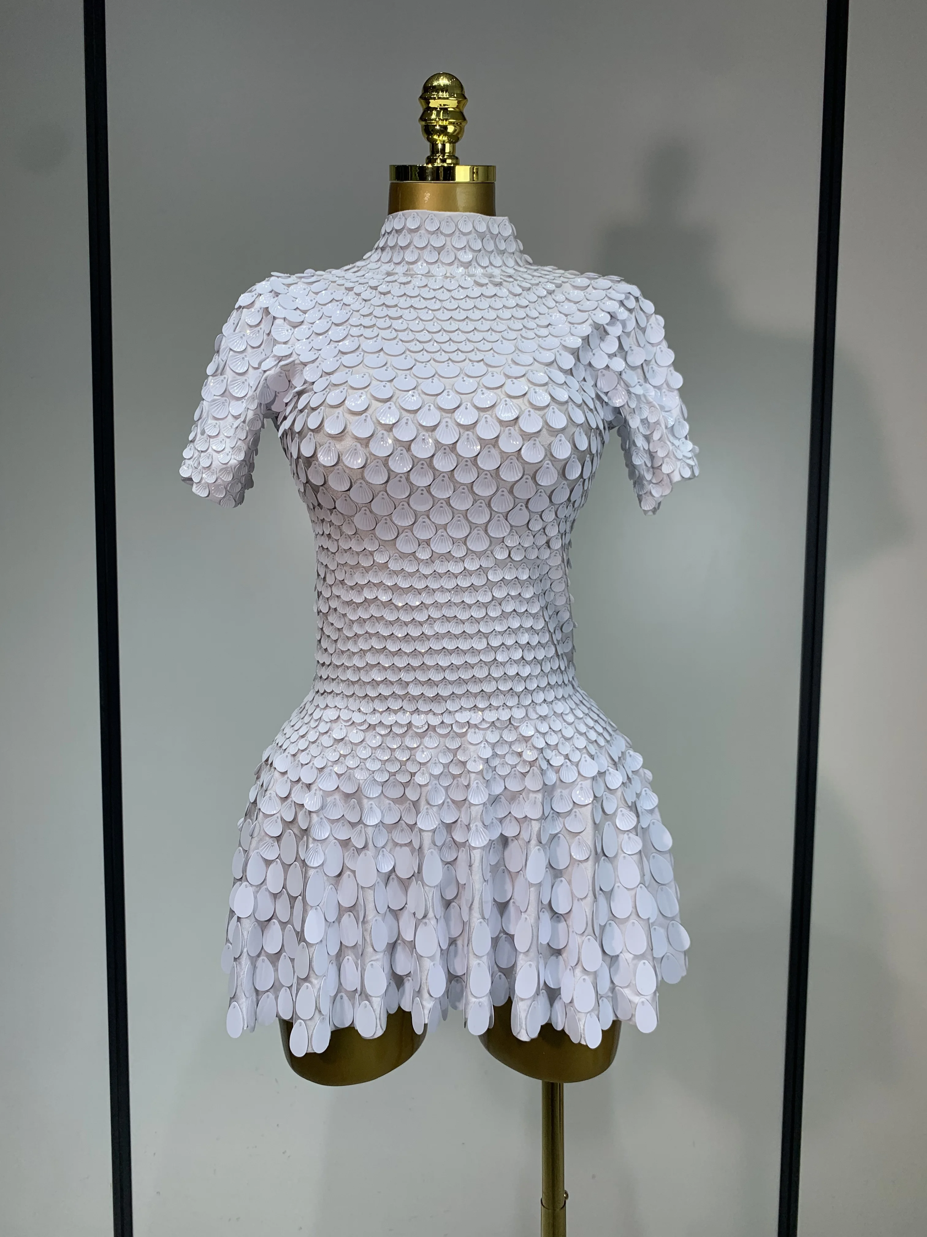 Sparkly Sequins Luxury Birthday Party Gown Short Dress Dancer Stage Performance Wear Women Sexy Nightclub Dress Festival Outfit