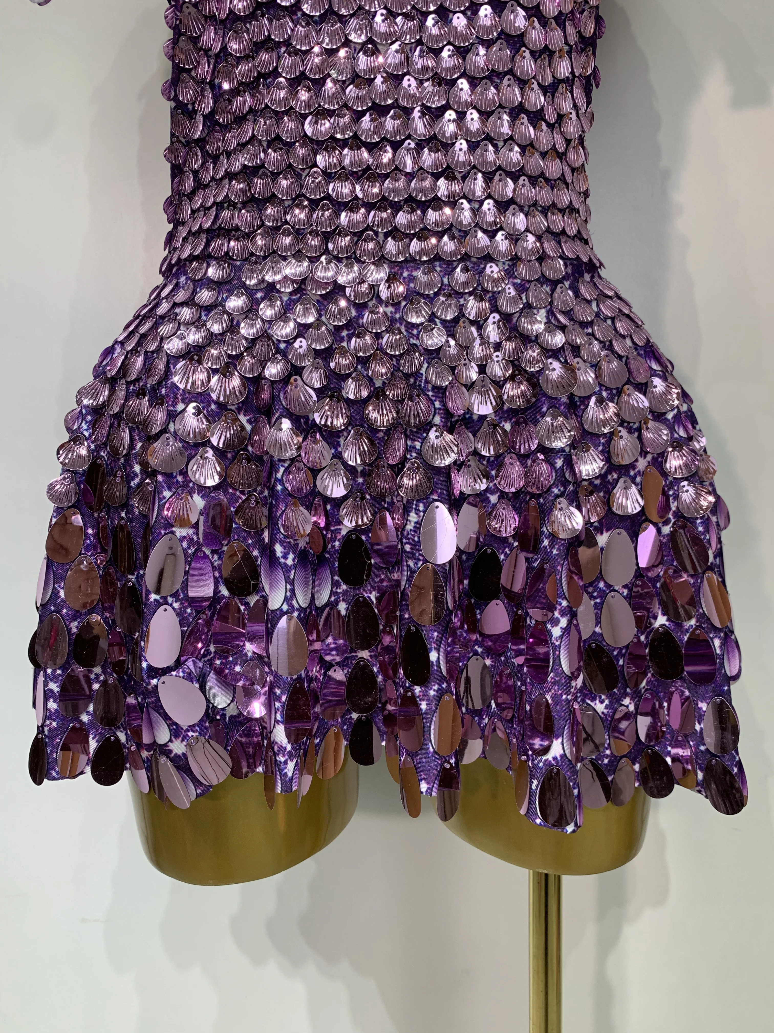 Sparkly Sequins Luxury Birthday Party Gown Short Dress Dancer Stage Performance Wear Women Sexy Nightclub Dress Festival Outfit