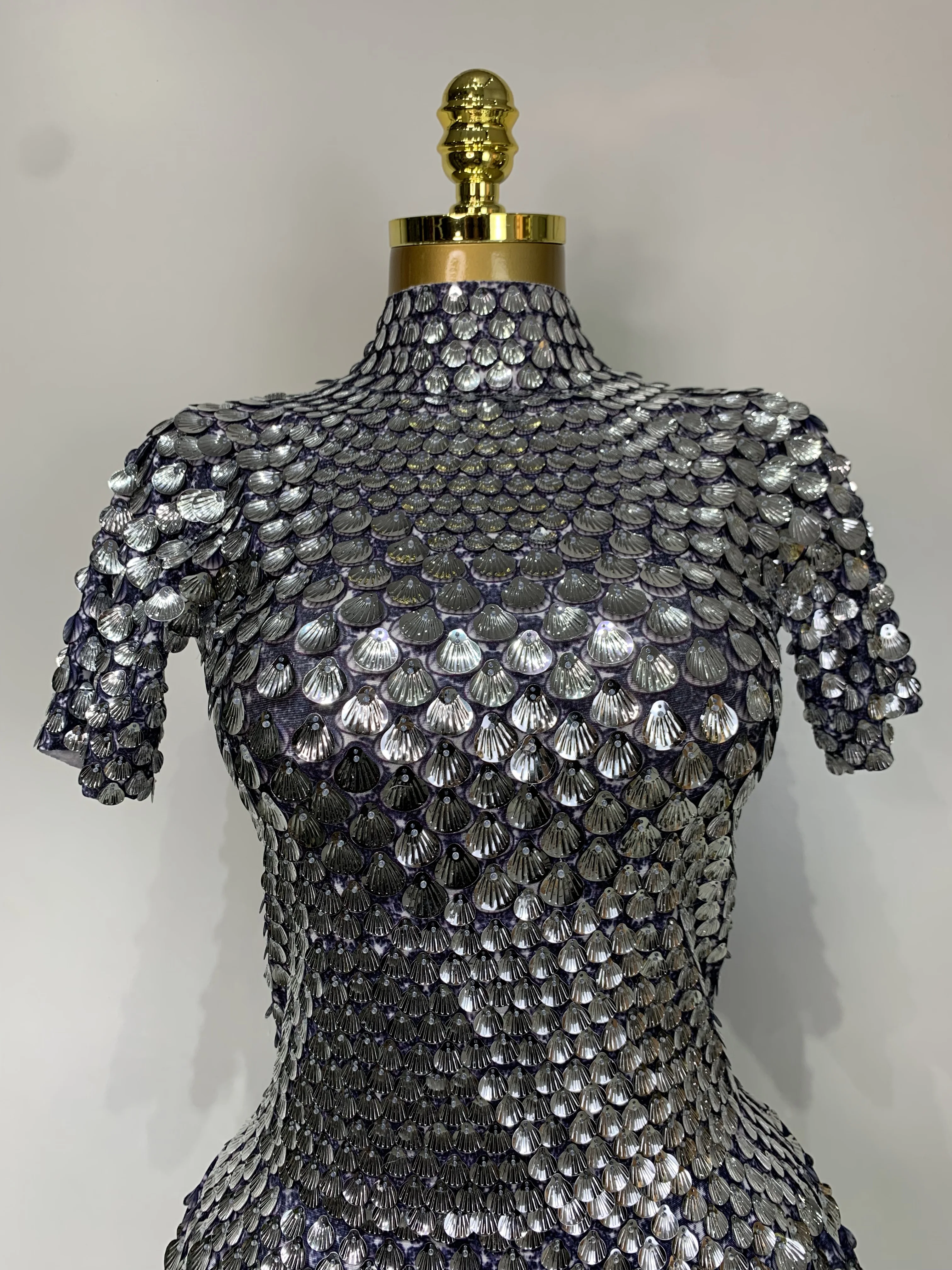 Sparkly Sequins Luxury Birthday Party Gown Short Dress Dancer Stage Performance Wear Women Sexy Nightclub Dress Festival Outfit