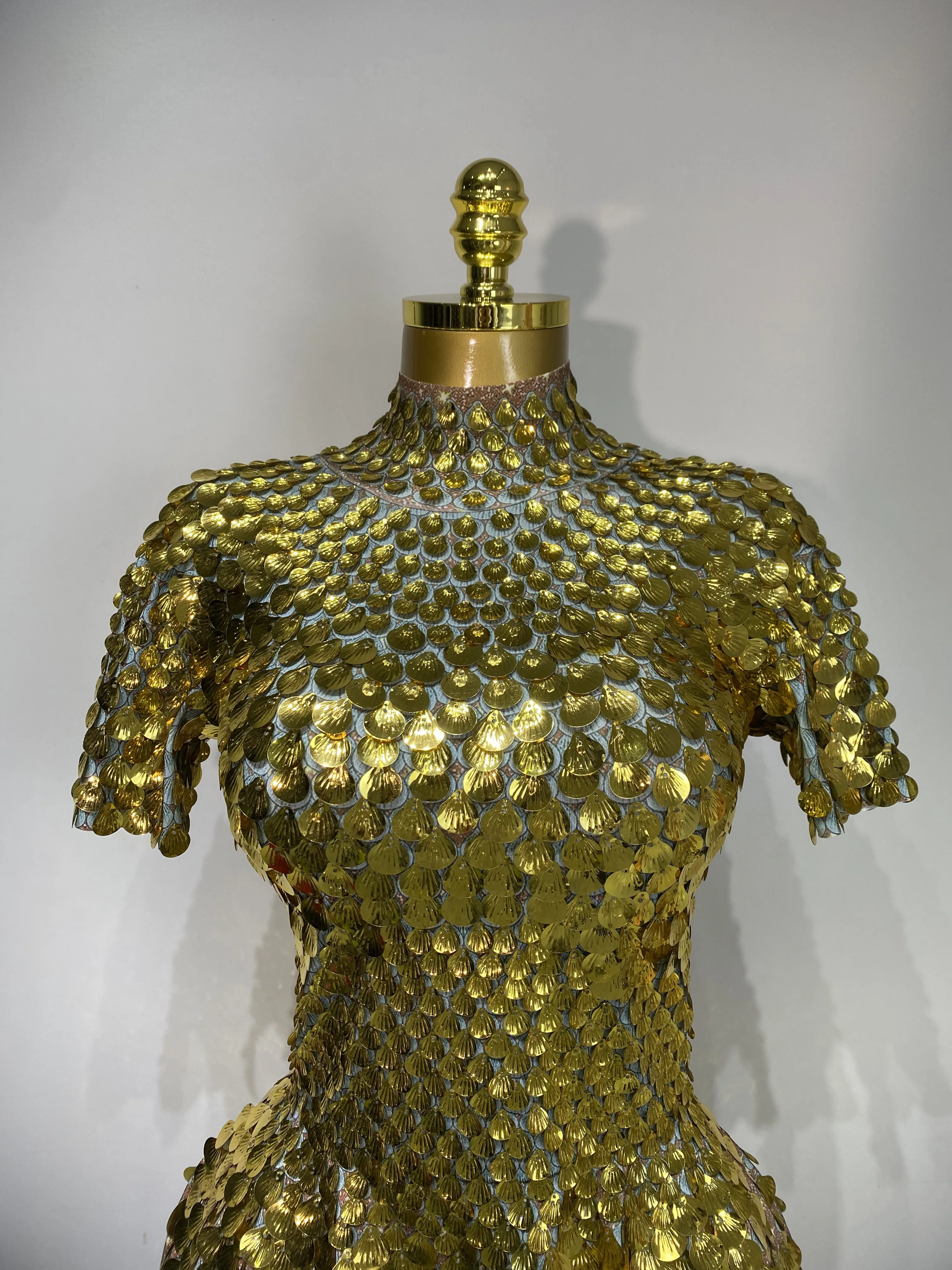 Sparkly Sequins Luxury Birthday Party Gown Short Dress Dancer Stage Performance Wear Women Sexy Nightclub Dress Festival Outfit