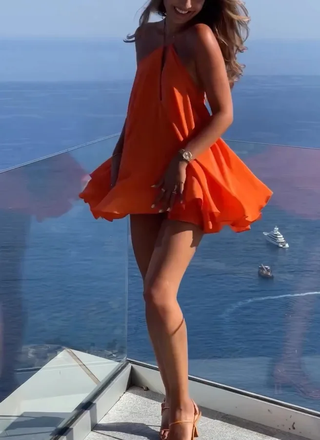 Sexy Party Off Shoulder Dresses 2025 Women's Elegant Sleeveless Hollow Out Beach Dress Backless High Street Lady Summer Vestidos
