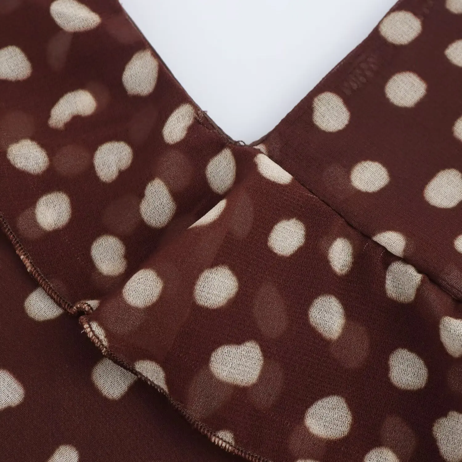 New Women's Clothing European And American Style Fashionable Simple Layered Decoration Polka Dot Sleeveless Suspender Dress