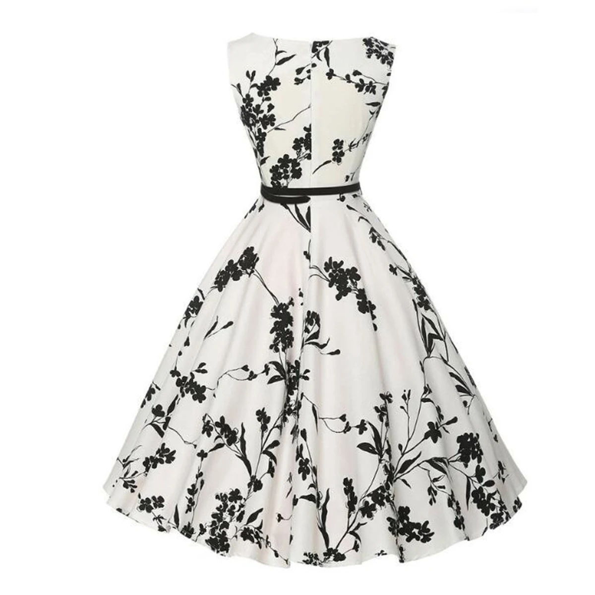 Summer Vestidos Dress Clothing Floral Robe Retro Swing Casual Vintage Rockabilly Dresses
