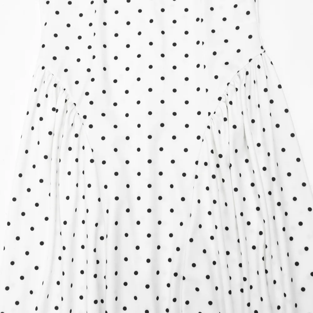 Elegant Polka Dot Long Dress Women's High Waist A-line Maxi Dresses Evening Party Summer Holiday Resort Blue Black Green White