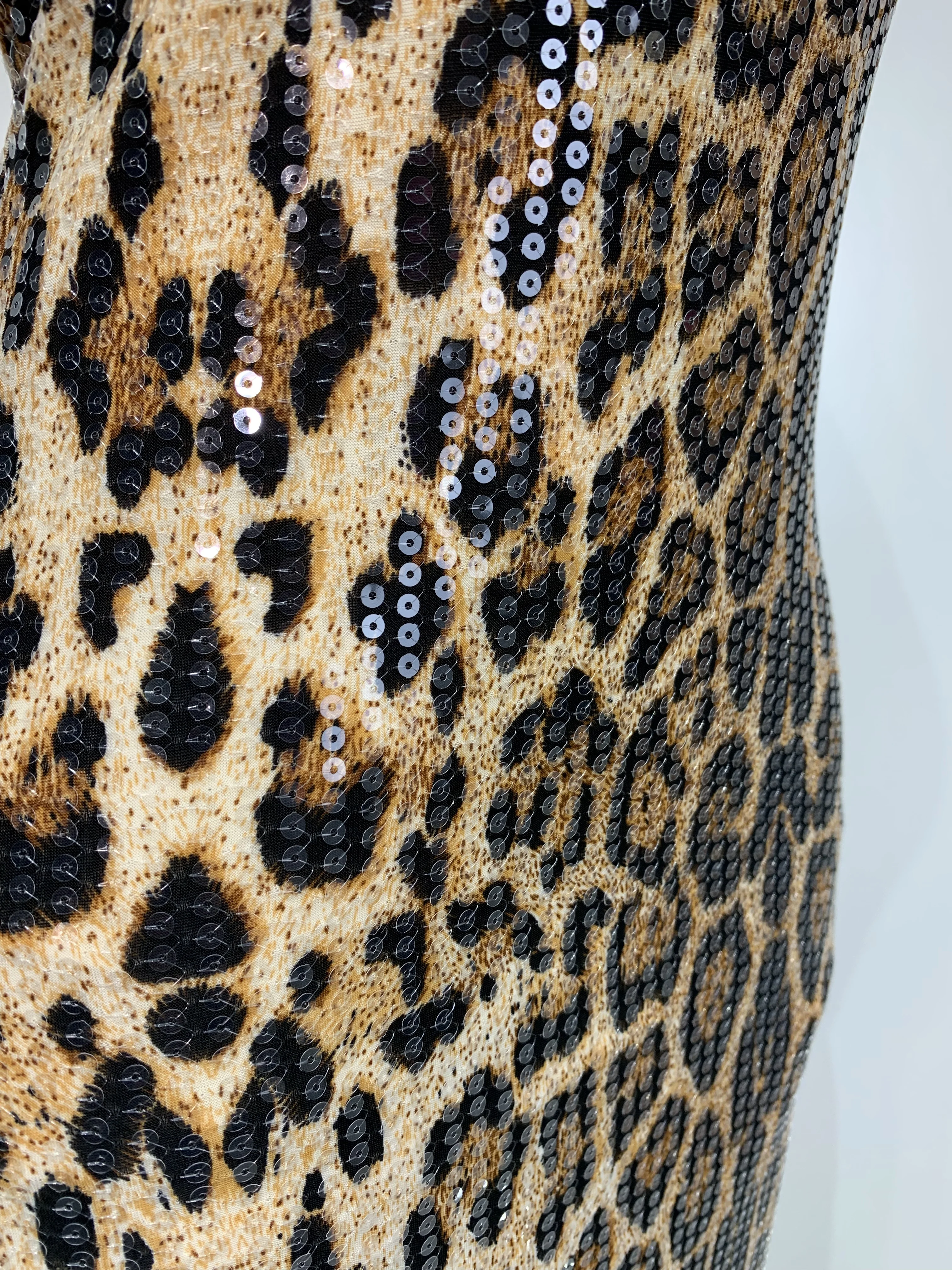 Women Sexy Sleeveless Halter Backless Leopard Sequin Mermaid Maxi Long Dress Bodycon Evening Party Celebrity Elegant Dress