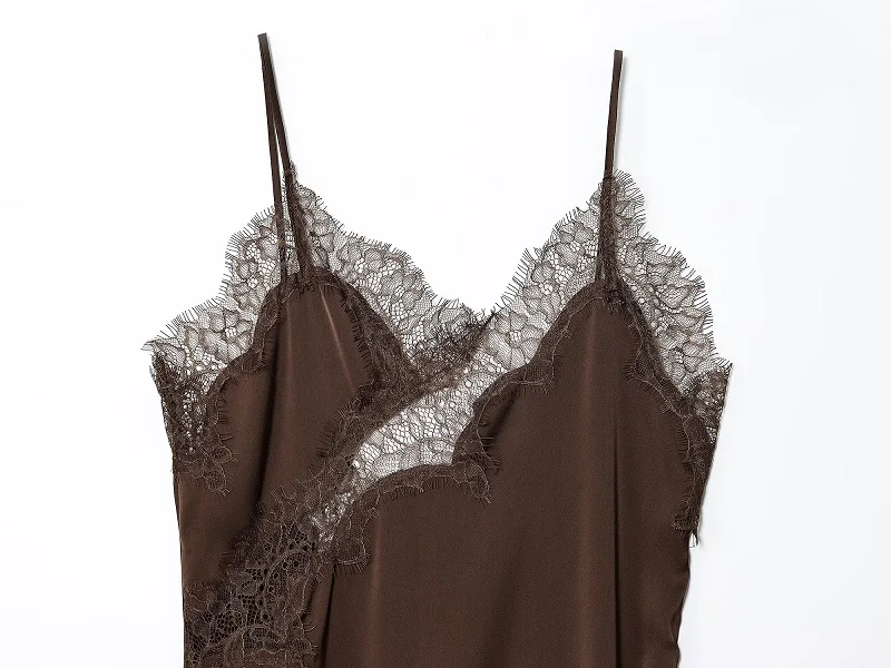MUJER 2025 Lace Slip Dress Woman Black Backless Short Dresses for Women Asymmetric Party Women's Summer Dress Satin Sexy Dresses