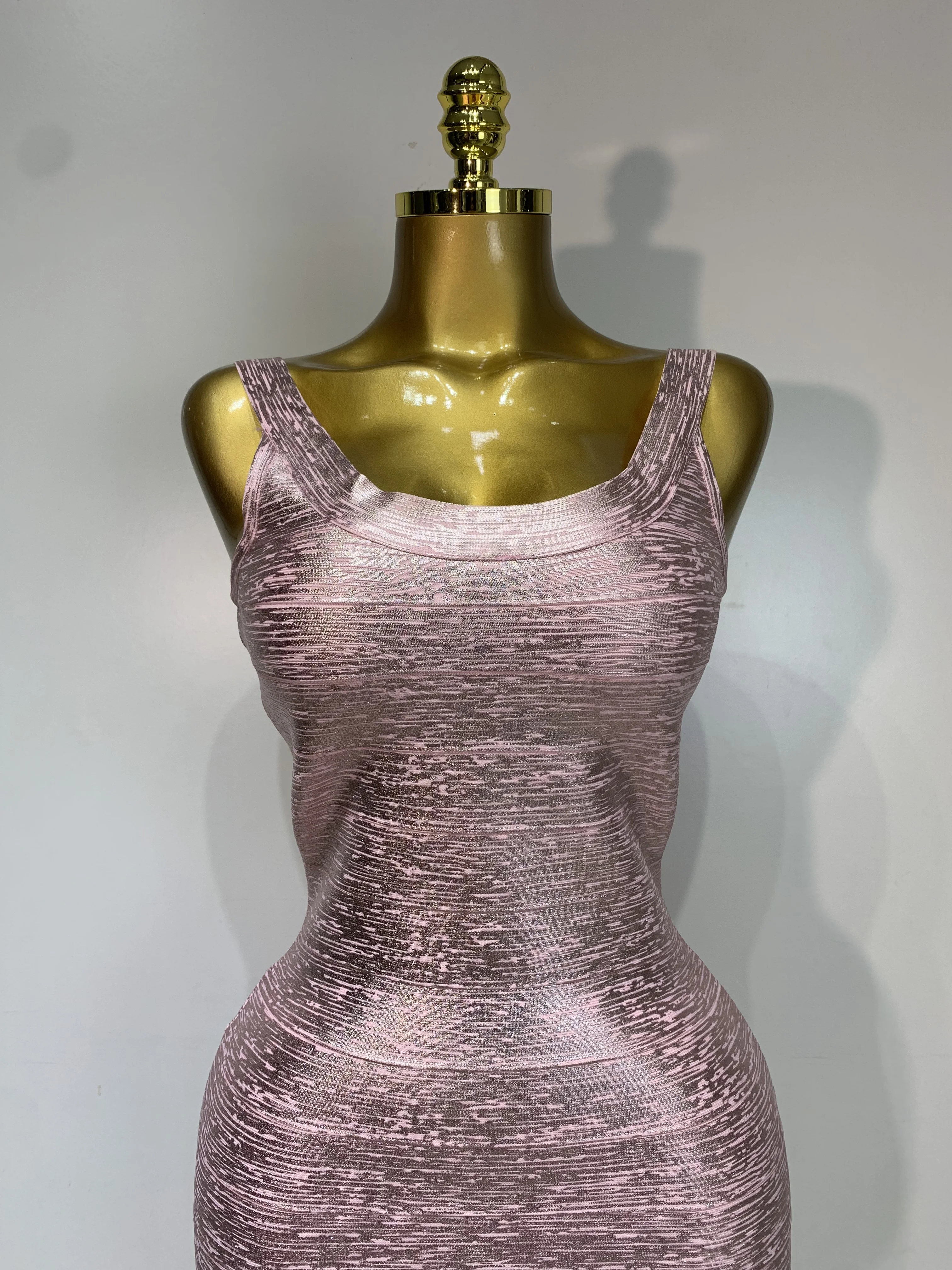 Women Sleeveless Bodycon Bandage Dress Celebrity Elegant Gold Cocktail Evening Party Luxury Birthday Dress Vestidos