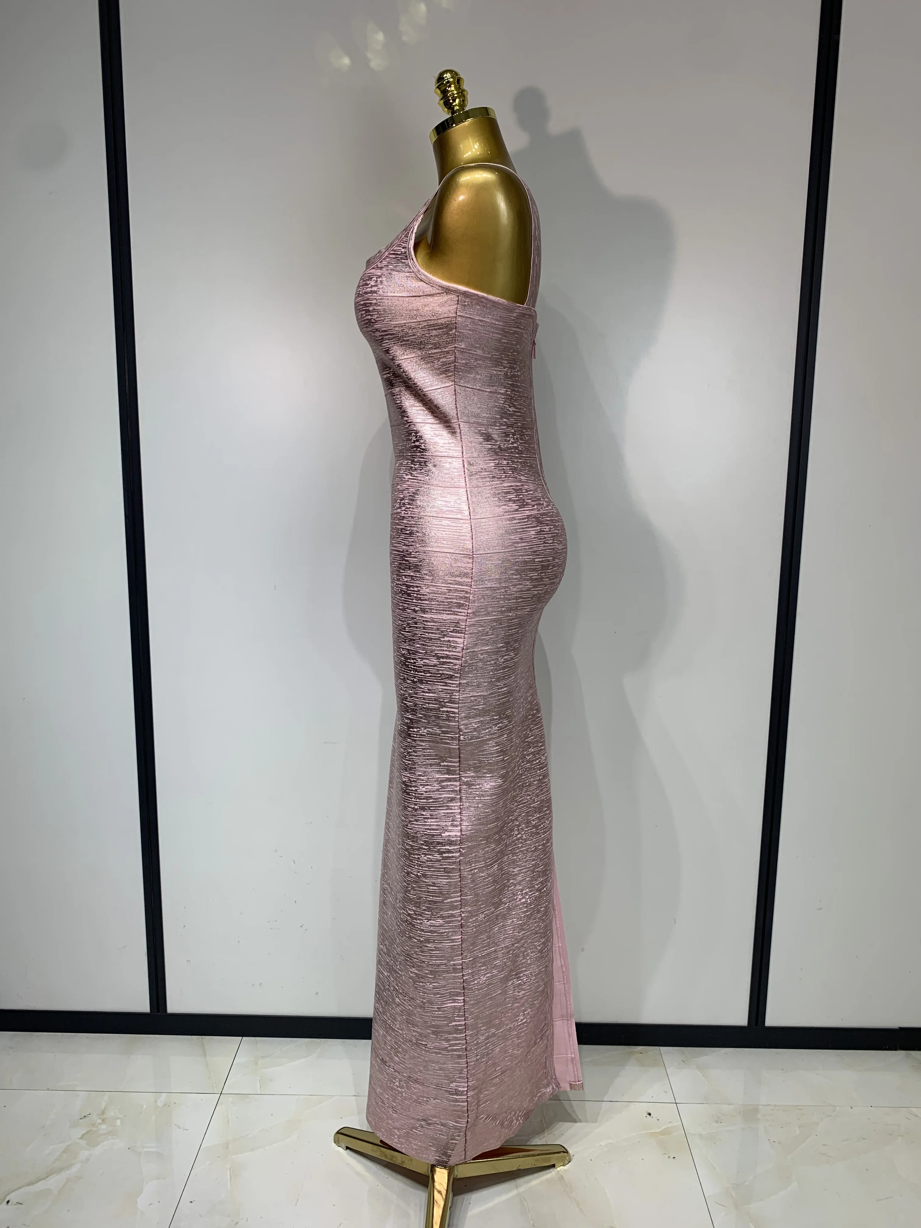 Women Sleeveless Bodycon Bandage Dress Celebrity Elegant Gold Cocktail Evening Party Luxury Birthday Dress Vestidos