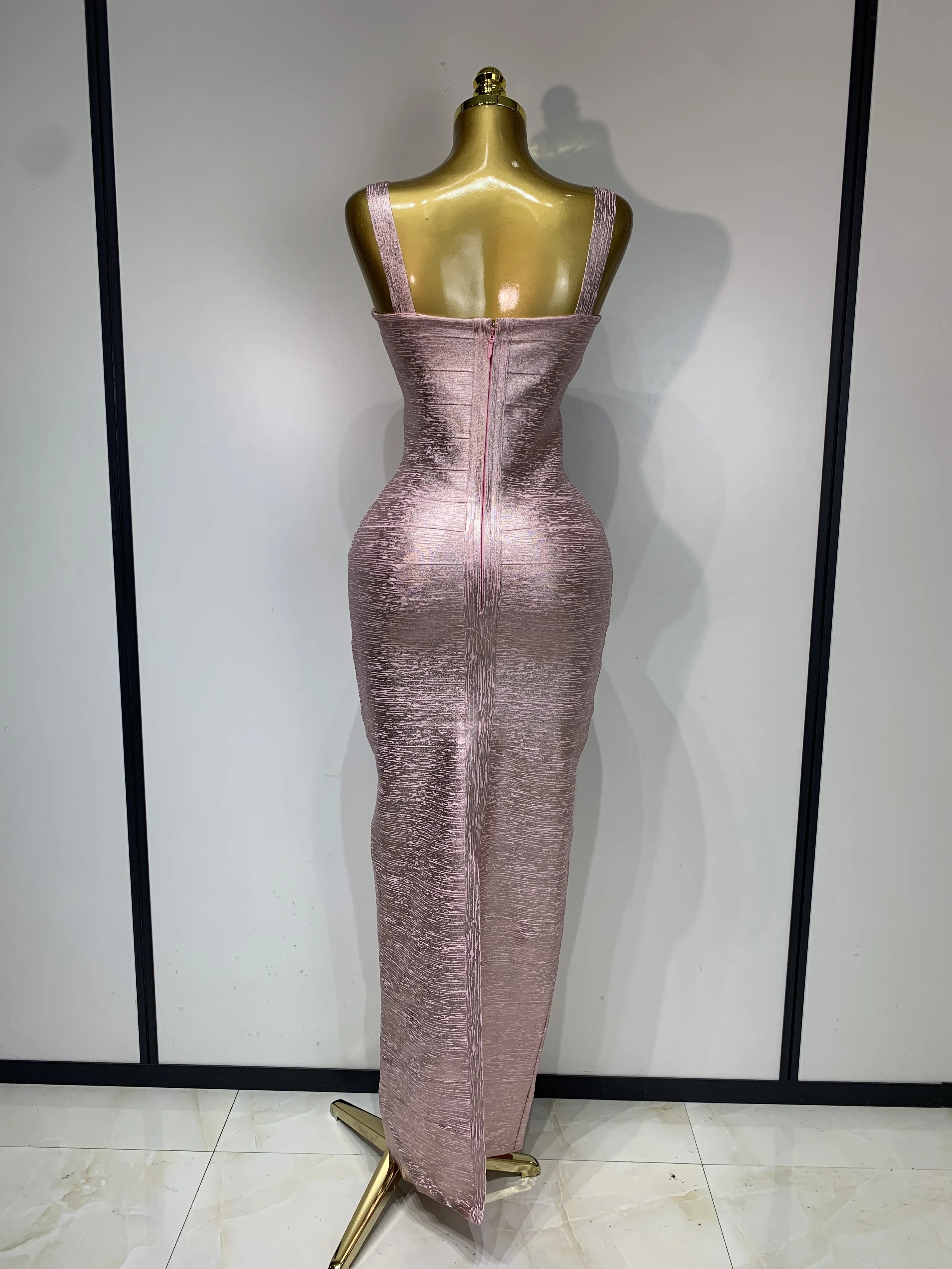 Women Sleeveless Bodycon Bandage Dress Celebrity Elegant Gold Cocktail Evening Party Luxury Birthday Dress Vestidos