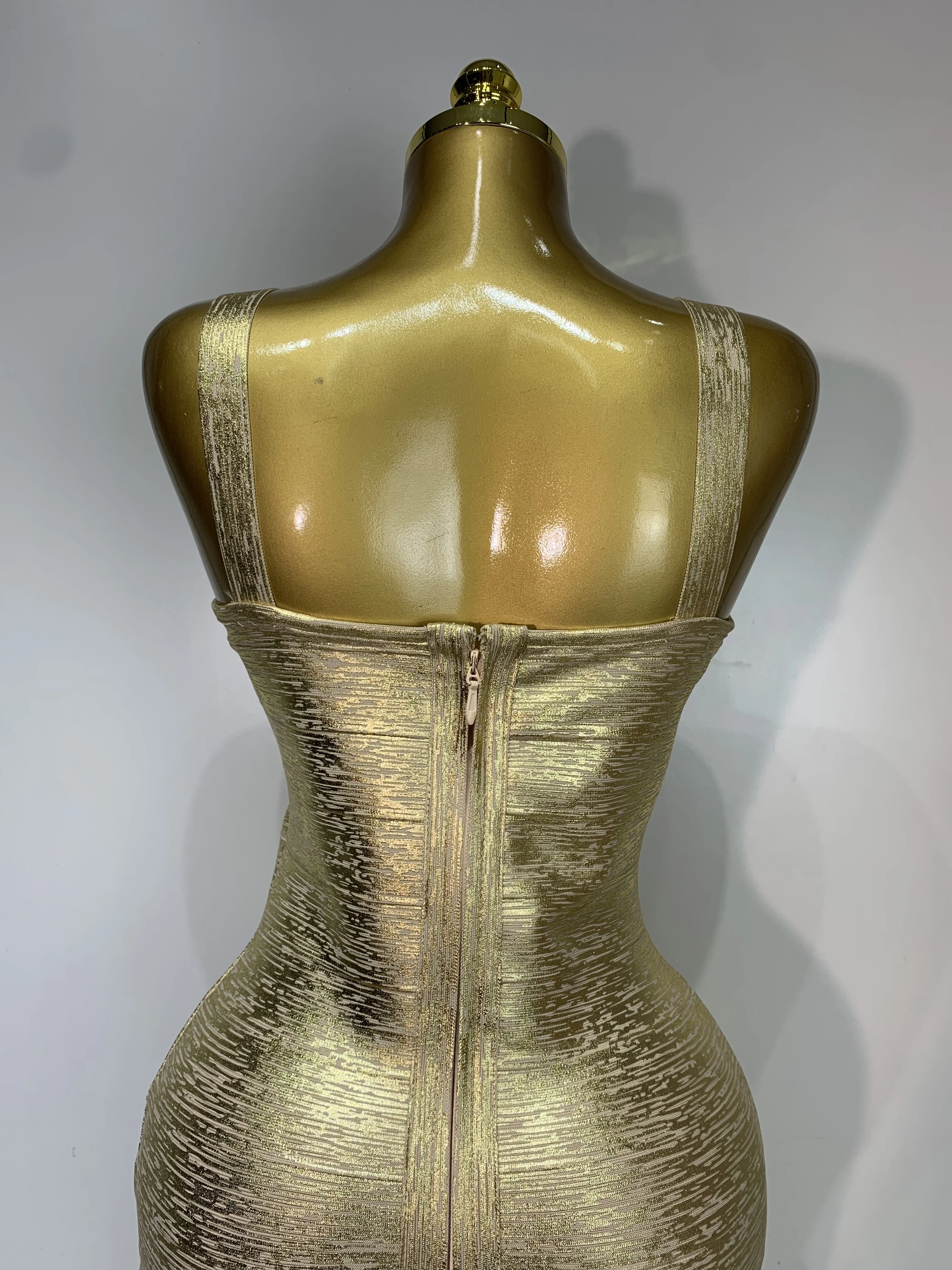 Women Sleeveless Bodycon Bandage Dress Celebrity Elegant Gold Cocktail Evening Party Luxury Birthday Dress Vestidos