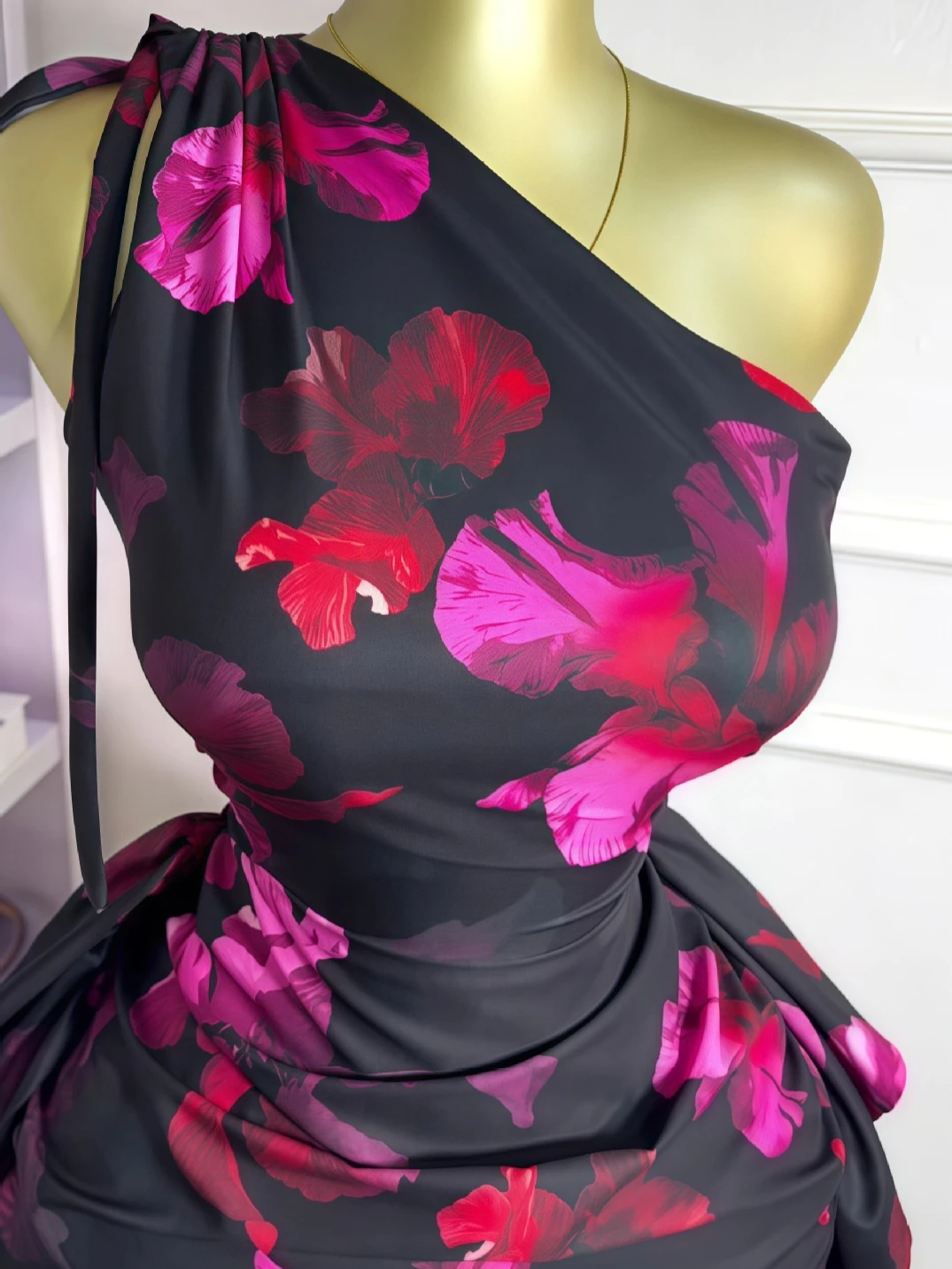 CM.YAYA Women Floral Printed One Shoulder Sleeveless Stacked Ruched Bodycon Midi Maxi Long Dress 2025 Sexy Party Evening Dresses