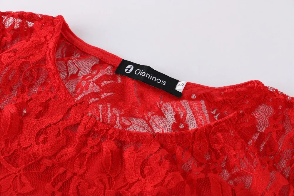 Sexy Women Floral Lace Dress Round Neck Short Sleeve Vintage Lace A-line Dress Patchwork Slim Pleated Swing Cocktail Party Dress