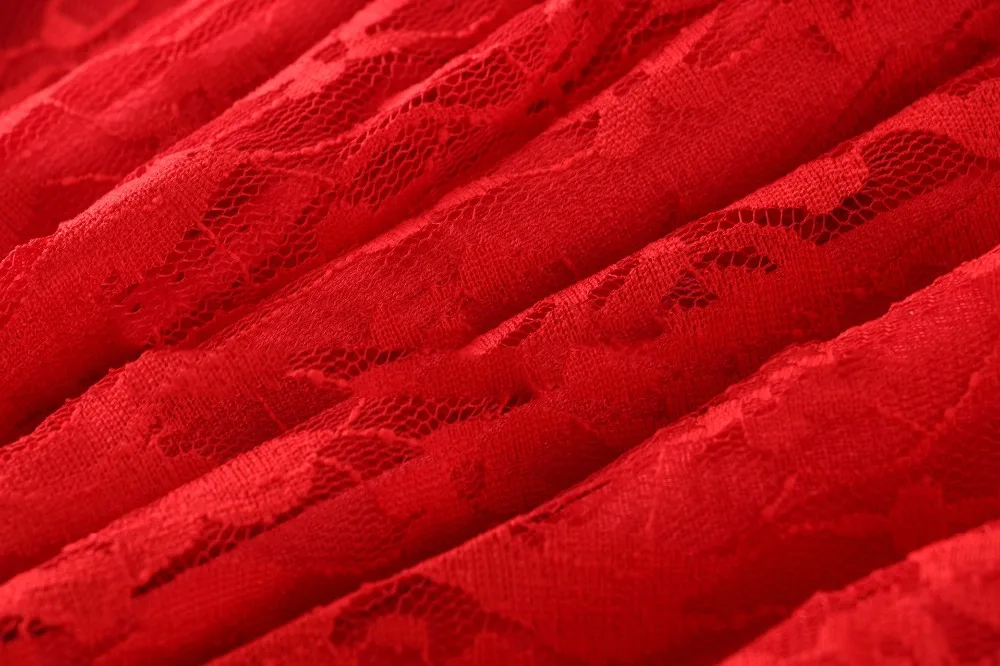 Sexy Women Floral Lace Dress Round Neck Short Sleeve Vintage Lace A-line Dress Patchwork Slim Pleated Swing Cocktail Party Dress