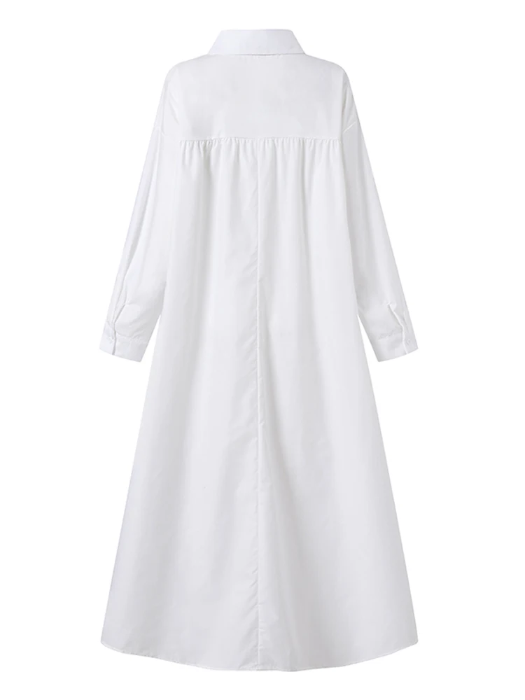 ZANZEA Women's Dress Autumn Long Sleeve Shirt Dress Loose Oversized Maxi Kaftan Woman Lapel Solid Half-Button A-line Sundress