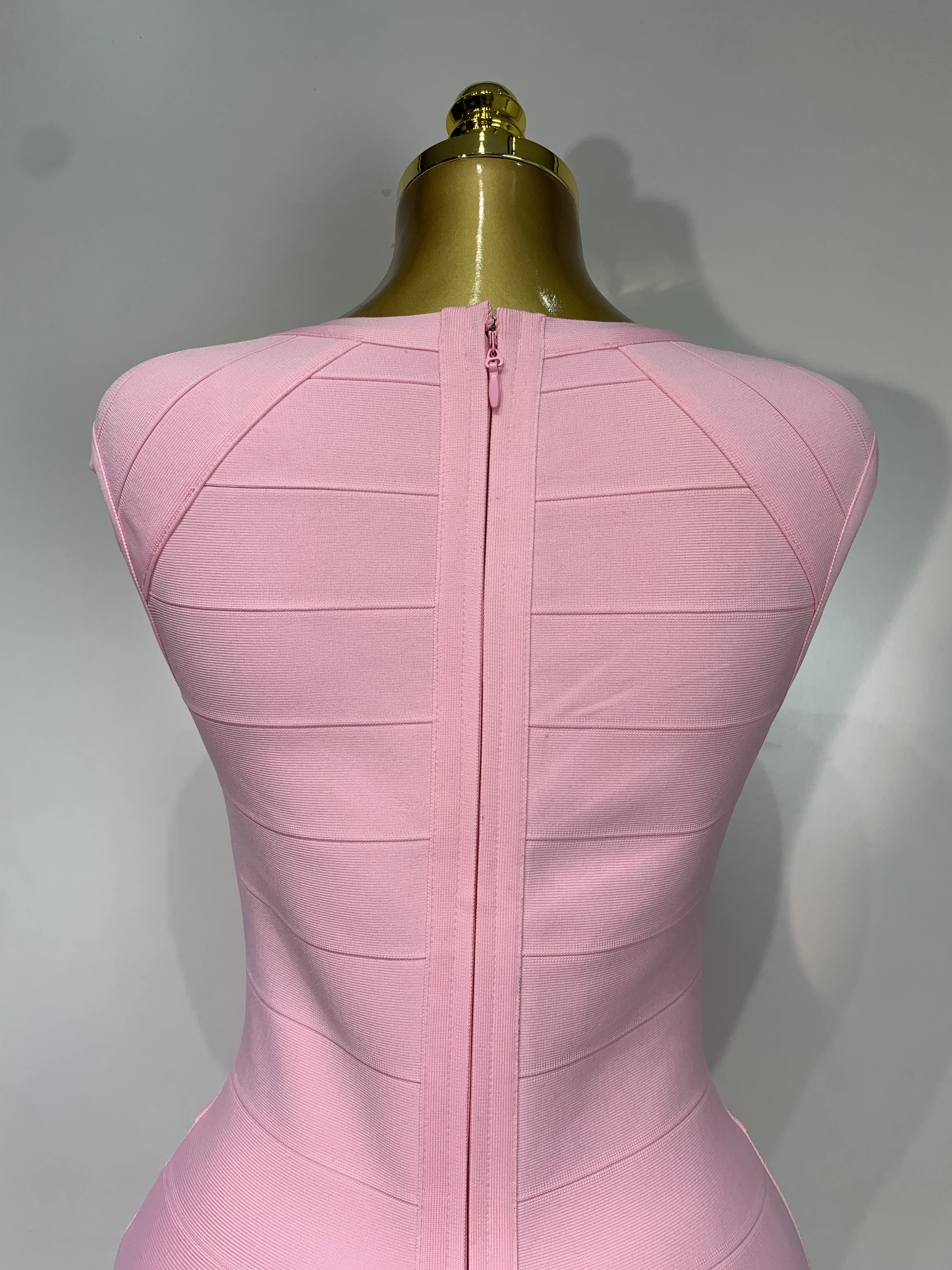 Women Sexy Sleeveless Deep V-neck Bodycon Mini Bandage Dresses Elegant Evening Party Luxury Birthday Club Prom Gown