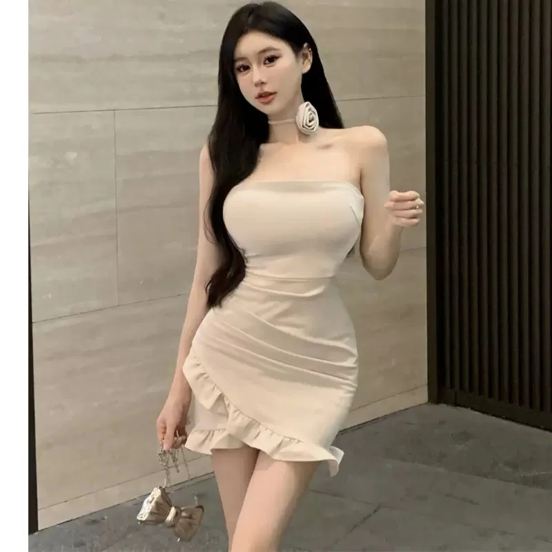 Sexy Sleeveless Party Mini Tight Female Dress Elegant and Pretty Chic Harajuku Korean Style Beach Fashion Women's Dresses