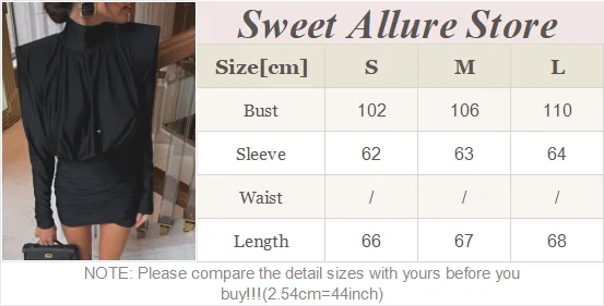 Women Black Pleated Shoulder Pad Dress Fashion Full Sleeve High Collar Slim Mini Dresses 2025 Lady Daily Commute Elegant Gowns