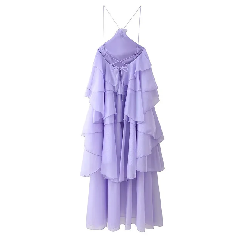 CM.YAYA Women Sleeveless Ruffles Loose Ball Gown Smock Strap Maxi Long Sexy Dress 2025 Birthday Vacation Party Dresses Vestidos