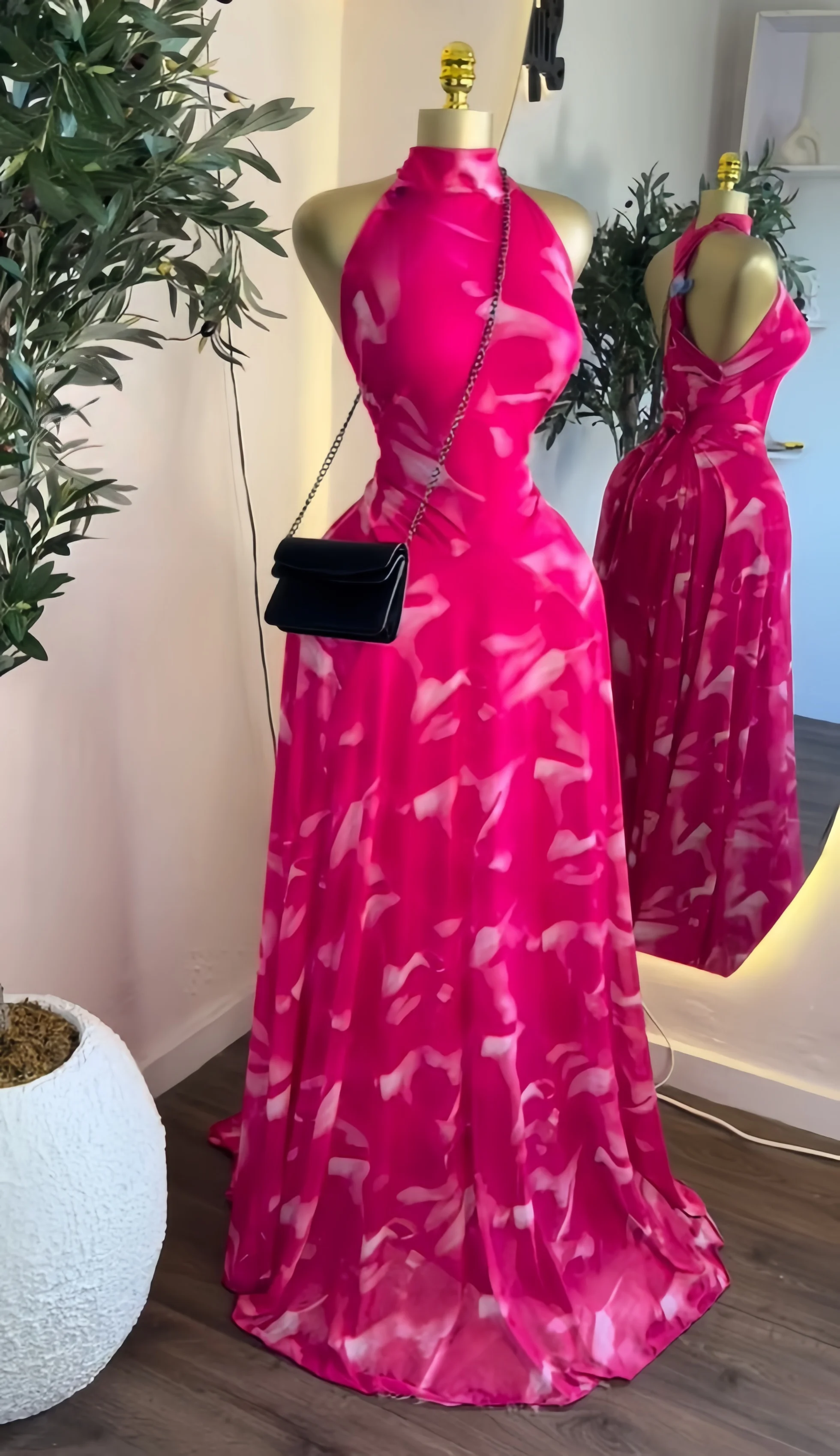 CM.YAYA 2026 Fall Women O-neck Sleeveless Print Mermaid Long Maxi Dress Cocktail Evening Birthday Beach Sexy Night Party Dresses
