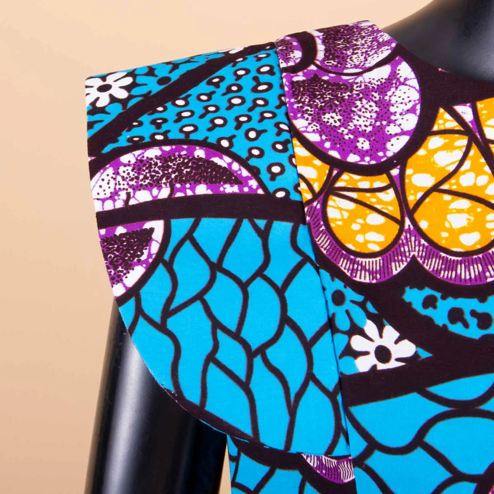 African Dresses for Women Dashiki Print Ankara Short Sleeve O-neck Floor Length Women A-Line Wax Cotton Dress AFRIPRIDE A1825017