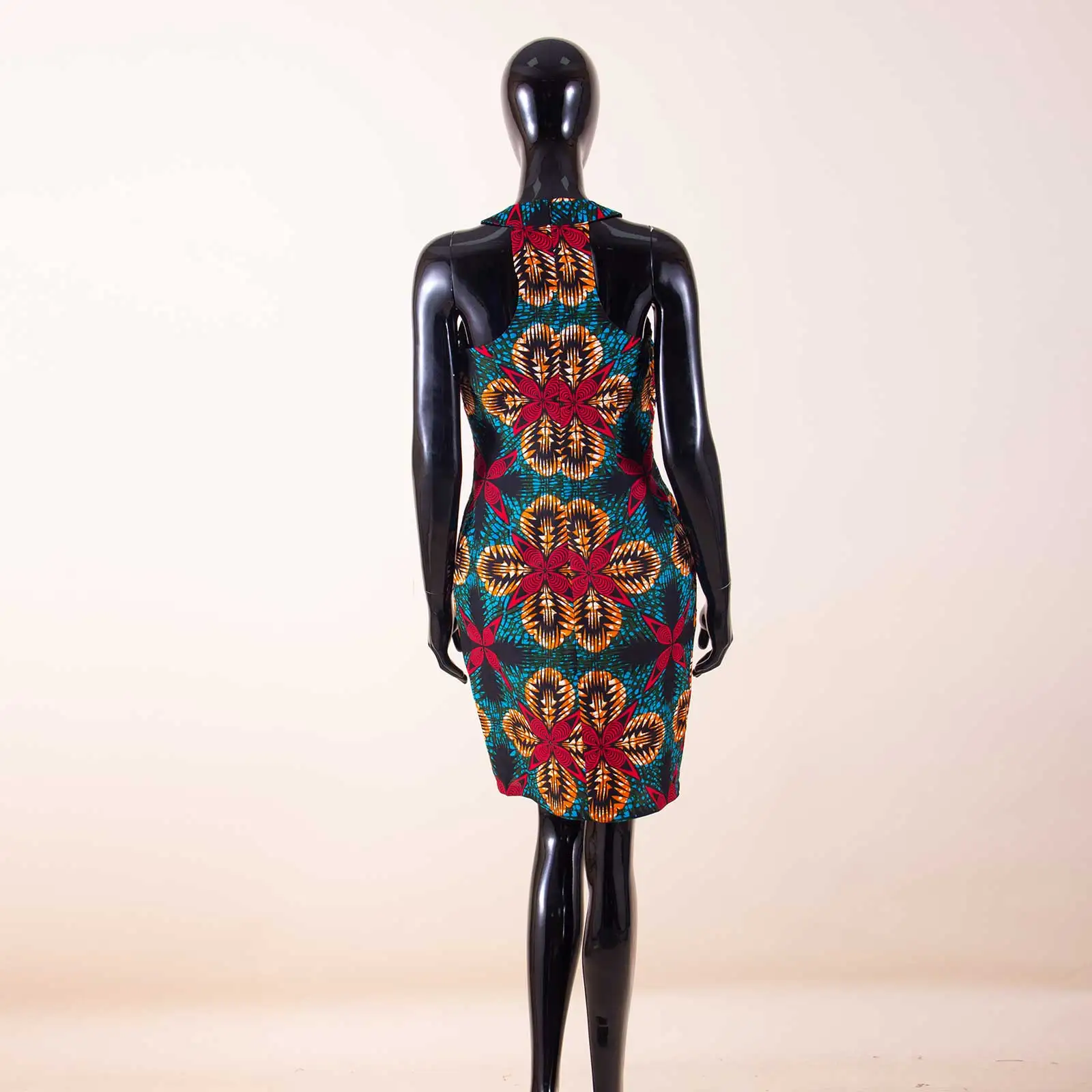 Summer African Dresses for Women Ankara Print Sleeveless Casual Women Sexy Party Dress Bodycon Dress Mini Dress A1825067